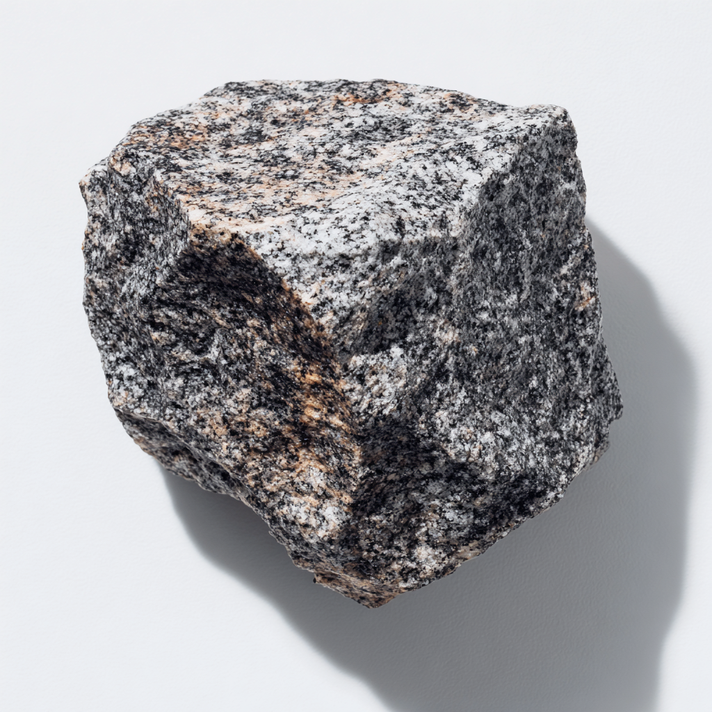 Nahaufnahme von Granit mit sichtbaren hellen und dunklen Mineralkörnern