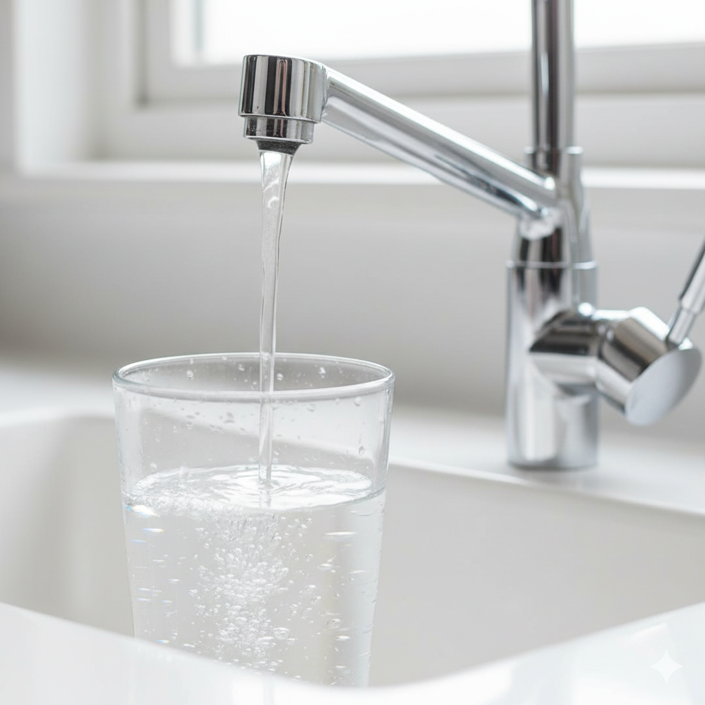 Glas mit reinem Wasser
